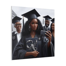 Load image into Gallery viewer, Graduation Canvas Art, Personalized Graduate Gift, Wall Decor, Black Girl Graduation, College Graduate, Inspirational Home Decor
