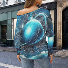 Load image into Gallery viewer, Design 654200207 Aquarius Casual Long Batwing Sleeve Off Shoulder Sweater
