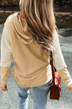 Load image into Gallery viewer, Mist Green Contrast Sleeves Patchwork Colorblock Hoodie
