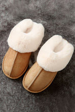 Load image into Gallery viewer, Camel Plush Suede Winter Home Slippers
