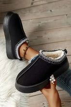 Load image into Gallery viewer, Black Contrast Print Suede Plush Lined Snow Boots
