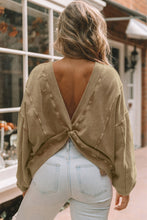 Load image into Gallery viewer, Rose Exposed Seam Twist Open Back Oversized Sweatshirt
