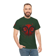 Load image into Gallery viewer, Aries Heart Tee, Unisex Heavy Cotton T-Shirt, Astrology Gift, Birthday Present, Graphic Tee, Casual Wear, Unique Design
