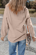 Load image into Gallery viewer, Apricot Twisted Rib Texture Chenille Halloween Pumpkin Patched Drop Shoulder Sweatshirt
