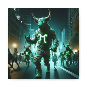 Mystical Taurus Canvas Wall Art, Zodiac Decor, Home Wall Decoration, Gift for Astrology Lovers, Unique Art Piece