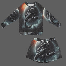 Load image into Gallery viewer, Design 65263619 Scorpio Long Sleeve Fleece Sweatshirt &amp; Drawstring Shorts Set
