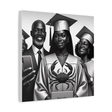 Load image into Gallery viewer, Graduation Family Canvas Art, Graduation Gift, Wall Decor, Education Celebration, Black History Month, Motivational Art
