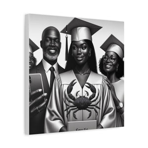 Graduation Family Canvas Art, Graduation Gift, Wall Decor, Education Celebration, Black History Month, Motivational Art