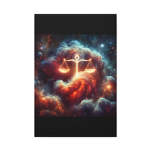 Load image into Gallery viewer, Cosmic Balance Canvas Wall Art - Celestial Decor, Zodiac Gift, Space Wall Art, Libra Astrology, Home Aesthetic
