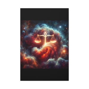 Cosmic Balance Canvas Wall Art - Celestial Decor, Zodiac Gift, Space Wall Art, Libra Astrology, Home Aesthetic