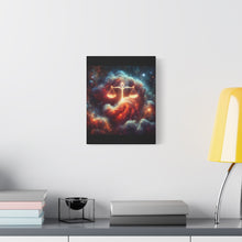 Load image into Gallery viewer, Cosmic Balance Canvas Wall Art - Celestial Decor, Zodiac Gift, Space Wall Art, Libra Astrology, Home Aesthetic
