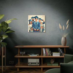 Graduation Celebration Stretched Canvas, Custom Wall Art, Gift for Graduates, Family Home Decor, Art for Special Occasions