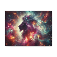 Load image into Gallery viewer, Cosmic Lion Canvas Art, Wall Decor, Galaxy Artwork, Home Decor, Unique Gift for Art Lovers, Space Theme
