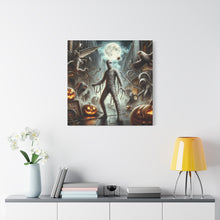 Load image into Gallery viewer, Spooky Mummy Art Canvas Print | Halloween Home Decor, Fall Wall Art, Unique Gift, Framed Mummy Artwork, Creepy Halloween Decor
