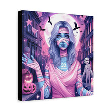 Load image into Gallery viewer, Halloween Art Canvas, Spooky Decor, Wall Art, Halloween Decoration, Witch Artwork, Gifts for Her
