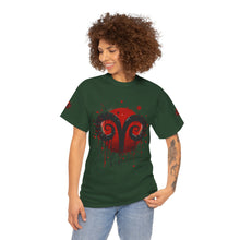 Load image into Gallery viewer, Aries Heart Tee, Unisex Heavy Cotton T-Shirt, Astrology Gift, Birthday Present, Graphic Tee, Casual Wear, Unique Design

