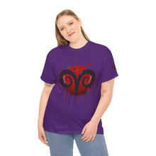 Load image into Gallery viewer, Aries Heart Tee, Unisex Heavy Cotton T-Shirt, Astrology Gift, Birthday Present, Graphic Tee, Casual Wear, Unique Design
