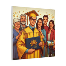 Load image into Gallery viewer, Graduation Canvas Wall Art, Family Celebration Decor, Gift for Graduates, Home Decoration, Personalized Memory
