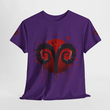 Load image into Gallery viewer, Aries Heart Tee, Unisex Heavy Cotton T-Shirt, Astrology Gift, Birthday Present, Graphic Tee, Casual Wear, Unique Design

