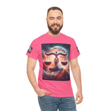 Load image into Gallery viewer, Cosmic Libra Justice Tee, Celestial Balance Shirt, Astrology Themed T-Shirt, Gift for Science Lovers, Unisex Heavy Cotton Tee
