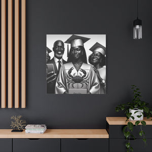 Graduation Family Canvas Art, Graduation Gift, Wall Decor, Education Celebration, Black History Month, Motivational Art
