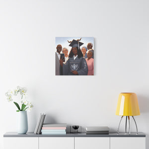 Graduation Celebration Canvas Print, Family Tribute Art, Graduation Gift, Wall Decor for Her, Customizable Artwork