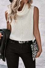 Load image into Gallery viewer, White Central Seam Cowl Neck Sweater Vest
