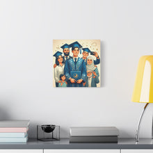 Load image into Gallery viewer, Graduation Celebration Stretched Canvas, Custom Wall Art, Gift for Graduates, Family Home Decor, Art for Special Occasions
