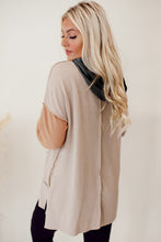 Load image into Gallery viewer, Smoke Gray Color Block High Low Textured Hoodie
