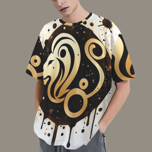 Leo Round Neck Loose T-Shirt (Inky Splatter) 4