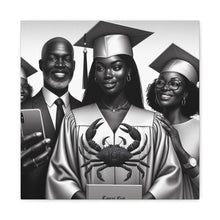 Load image into Gallery viewer, Graduation Family Canvas Art, Graduation Gift, Wall Decor, Education Celebration, Black History Month, Motivational Art

