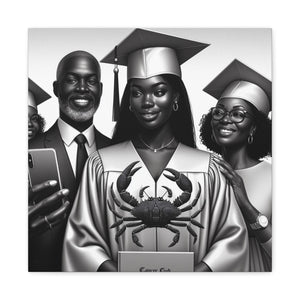 Graduation Family Canvas Art, Graduation Gift, Wall Decor, Education Celebration, Black History Month, Motivational Art