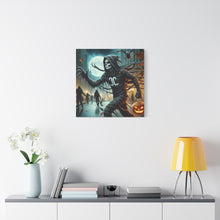 Load image into Gallery viewer, Spooky Halloween Wall Art Canvas, Creepy Decor for Haunted Houses, Trick or Treat Wall Hanging, Frightening Artwork, Seasonal Home Decor
