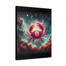 Load image into Gallery viewer, Galactic Crab Canvas Art Print, Home Decor, Zodiac Wall Art, Astrology Gift, Cosmic Crab Decor
