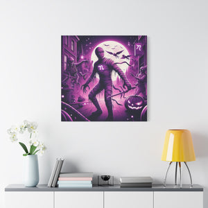 Halloween Wall Art, Spooky Canvas, Gothic Home Decor, Haunted House Decor, Mummy Artwork, Creepy Wall Hanging