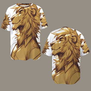Leo Round Neck Loose T-Shirt (Rough Sketch) 2