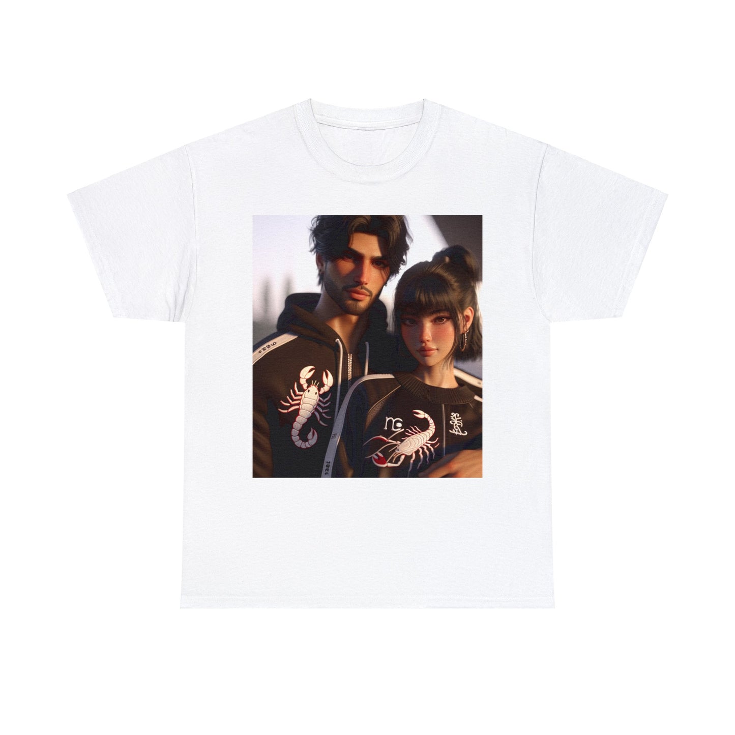 Unisex Scorpio Couple (2) Heavy Cotton Tee