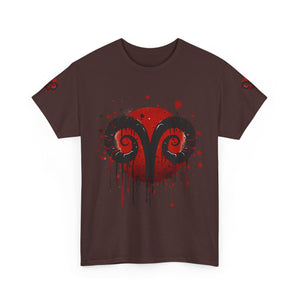 Aries Heart Tee, Unisex Heavy Cotton T-Shirt, Astrology Gift, Birthday Present, Graphic Tee, Casual Wear, Unique Design