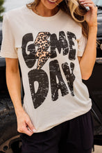 Load image into Gallery viewer, Khaki Game Day Rugby Football Season Leopard Lightning T Shirt
