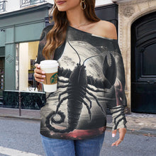 Load image into Gallery viewer, Designer (38) Scorpio Casual Long Batwing Sleeve Off Shoulder Sweater
