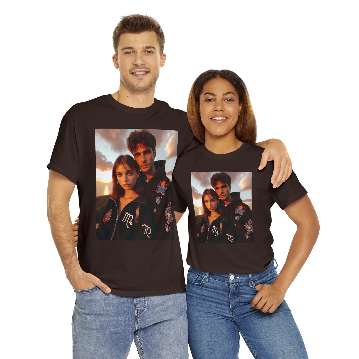 Unisex Virgo Couple (1) Heavy Cotton Tee