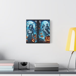 Aquarius Halloween Canvas Wall Art, Spooky Decor, Unique Gift, Home Decoration, Witch Theme Art, Perfect for Fall, Mysterious Vibe