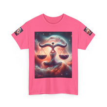 Load image into Gallery viewer, Cosmic Libra Justice Tee, Celestial Balance Shirt, Astrology Themed T-Shirt, Gift for Science Lovers, Unisex Heavy Cotton Tee
