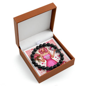 My Libra Valentine (2) Cross Bead Bracelet