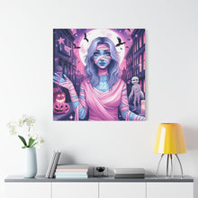 Load image into Gallery viewer, Halloween Art Canvas, Spooky Decor, Wall Art, Halloween Decoration, Witch Artwork, Gifts for Her
