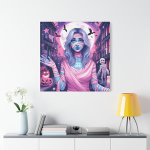 Halloween Art Canvas, Spooky Decor, Wall Art, Halloween Decoration, Witch Artwork, Gifts for Her