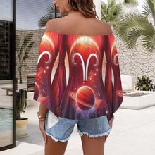 Load image into Gallery viewer, Design 151955639 Aries Off Shoulder Trumpet Sleeve Blouse
