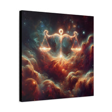 Load image into Gallery viewer, Celestial Libra Canvas Art, Zodiac Decor for Astrology Lovers, Modern Wall Art, Cosmic Balance Artwork, Gift for Libra Sign
