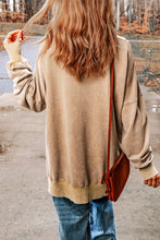 Load image into Gallery viewer, Gray Drop Shoulder Ribbed Trim Oversized Sweatshirt
