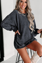 Load image into Gallery viewer, Green Solid Ribbed Knit Round Neck Pullover Sweatshirt
